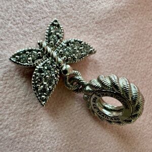 Judith Ripka Silver And CZ Butterfly Charm